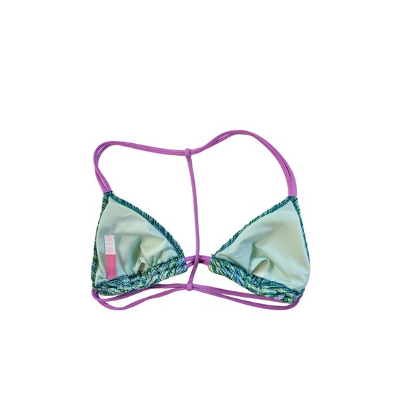 Victoria's Secret Bikini Swim Suit Top, Pink Green Multicolor Abstract, Size M - Picture 2 of 3